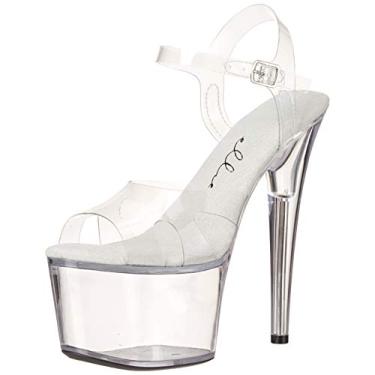Imagem de Ellie Shoes Sandália stiletto feminina de salto alto, Transparente., 38