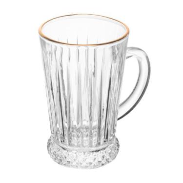 Imagem de Taça de Cappuccino Vidro Deli Fio de Ouro 210ml - LYOR