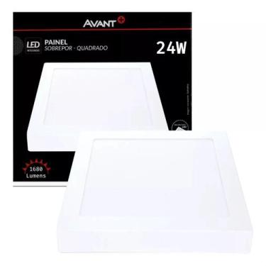 Imagem de Luminária de teto Plafon Led Quadrado Painel Sobrepor 24w Branco Frio 