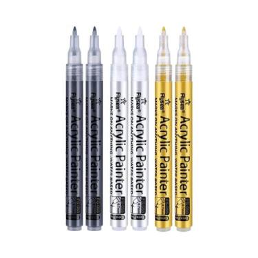 Imagem de Marcadores De Tinta Acrílica Em 4 Cores, 6 Peças/Conjunto, 0.7mm Extra