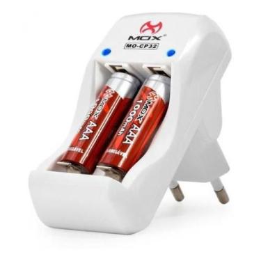 Imagem de Carregador de pilhas rápido com 2 pilhas 3a palito mo-cp32 - mox