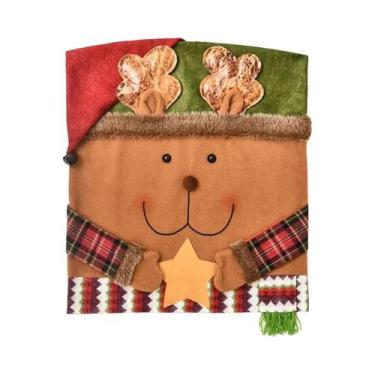 Imagem de Capa De Cadeira De Natal Papai Noel Boneco De Neve Decoração De Casa A