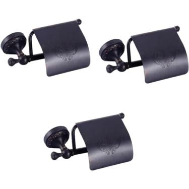Imagem de Suporte de rolo higiênico, 3 peças rack de armazenamento suporte de papel higiênico toalheiro rack de papel toalha suporte prateleira pingente todo bronze (cor: como mostrado, tamanho: médio x 2