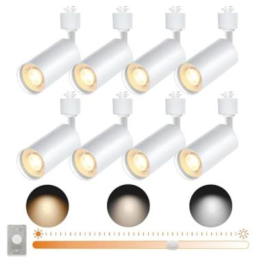 Imagem de Cabeças de iluminação brancas de LED reguláveis (sem trilhos de pista) com regulador de intensidade extra dedicado e lâmpadas GU10 substituíveis, luminárias de teto 3CCT para iluminação de destaque