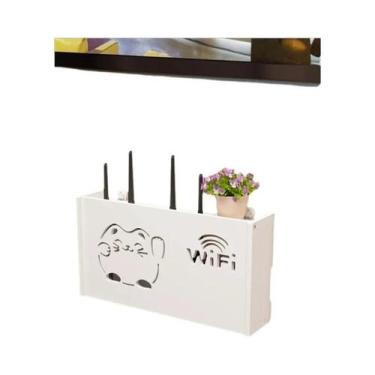 Imagem de Caixa De Armazenamento Para Roteador Wifi Montada Na Parede Da Sala De