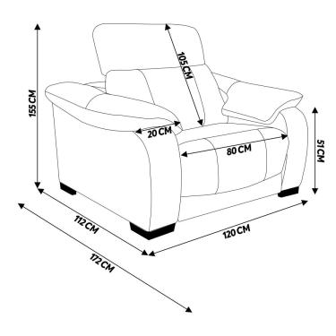 Imagem de Poltrona Decorativa Retrátil e Reclinável Affection Couro Marrom - Gran Belo