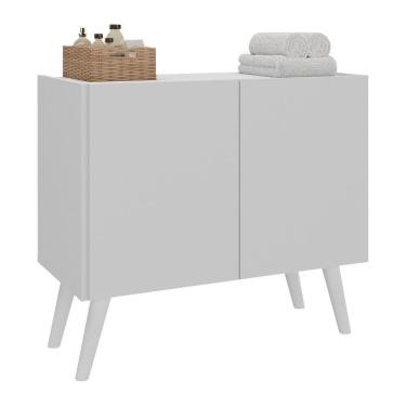 Imagem de Gabinete Armário De Banheiro 62,5cm Retrô 2 Portas Multimóveis Mp5045 Branco Branco