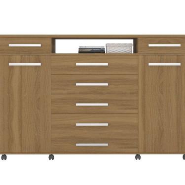 Imagem de Cômoda London 7 Gavetas 2 Portas Com Rodízios 7130 Demóbile Amêndola Touch
