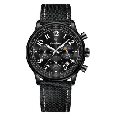 Imagem de Relógio Esportivo Militar Masculino à Prova D'agua Quartzo Multifuncional Preto