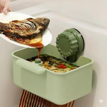 Imagem de Cesta de filtro de ralo de pia, filtro de armazenamento de ralo de grade tipo prensa atualizado, suporte de parede com ventosa, drenagem rápida e grande capacidade de armazenamento para cozinha, fácil