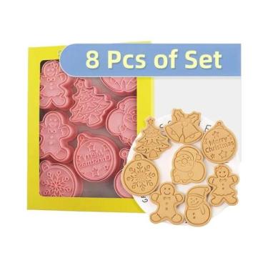 Imagem de Conjunto De 8 Cortadores De Biscoito De Natal Do Papai Noel, Moldes De
