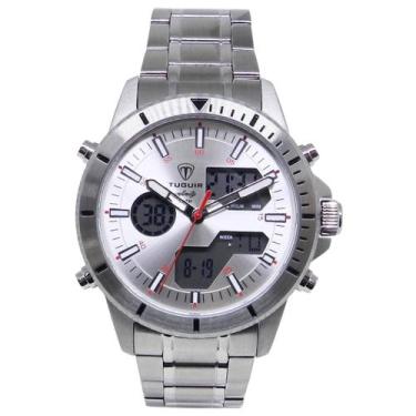 Imagem de Relógio Masculino de Aço Tuguir AnaDigi Infinity GCS-1269 Prata