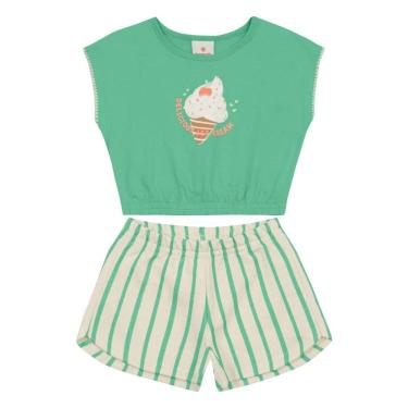 Imagem de Conjunto infantil menina cropped de sorvete Brandili