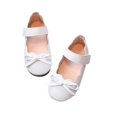 Imagem de Sapatos De Princesa Fofos Para Meninas, Pretos E Brancos Com Laço, Sap