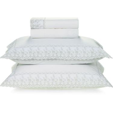 Imagem de Jogo de Cama Karsten Antonia 200 Fios 4 Peças Queen Prata