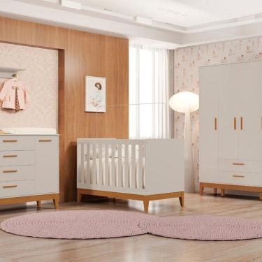 Imagem de Quarto Completo com Roupeiro 4 Portas Flip Areia Fosco