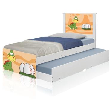 Imagem de Bicama Juvenil Adesivada Dinossauro Baby Com Colchões