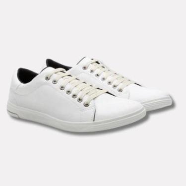 Imagem de Sapatênis Masculino Branco Casual Social Couro Ecológico-Masculino