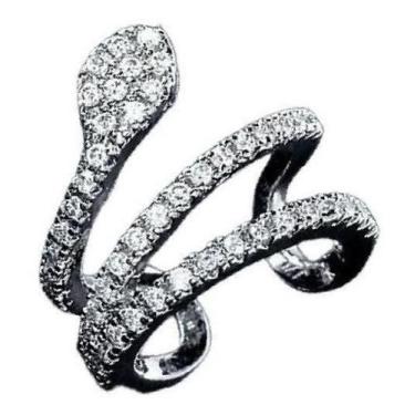 Imagem de Piercing Argola Falso Fake Pressão Pedra Zircônia Orelha - De Castro J