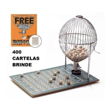 Imagem de Bingo Profissional Nº 3 (Grande) Cromado 75 Bolinhas + 400 cartelas