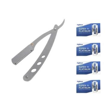 Imagem de Navalha Profissional Masculina De Aço Inoxidável Com Lâmina Retrátil P