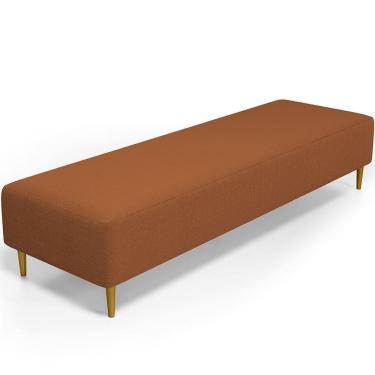 Imagem de Puff Decorativo Sala de Estar Bali W01 Pés Palito 170x60cm Bouclê Terracota - Lyam Decor