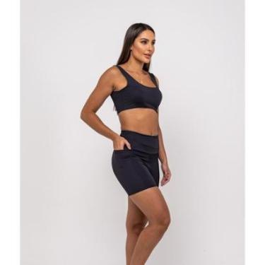 Imagem de Bermuda Salvatore Fashion Suplex Poliamida Bolso Quadrado Feminina-Feminino