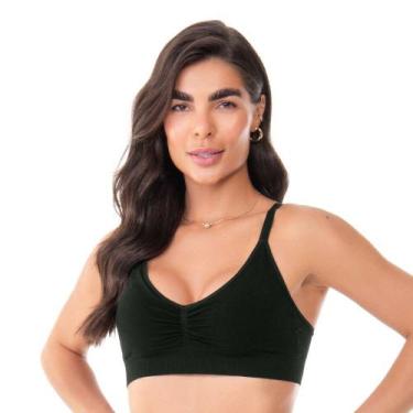 Imagem de Top Jacquard Com Bojo Removível Preto - Zee Rucci, P