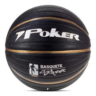 Imagem de Bola de Basquete Poker Street 7 Preto e Dourado-Unissex