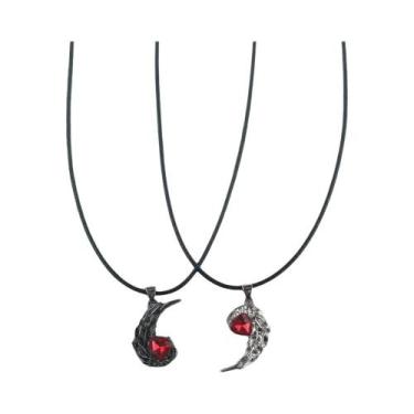 Imagem de Colares De Casal Com Plumas E Strass Vermelhos Para Mulheres E Homens,