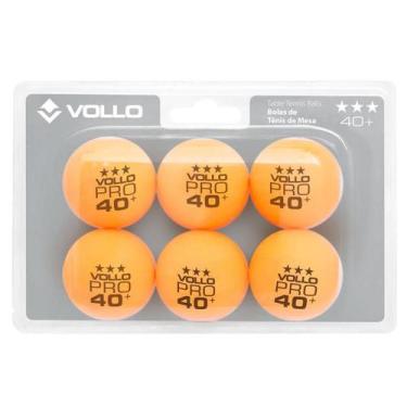 Imagem de Bola De Tênis De Mesa 3 Estrelas Com 6 Unidades Vollo, Laranja