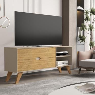 Imagem de Rack Bancada Homero Com 2 Gavetas Telescópicas E Pés Em Madeira Fendi/hannover