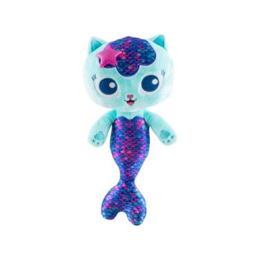 Imagem de Gabbys Dollhouse Pelucia Mercat De 33cm Gato Sereia Com Som E Luz Casa