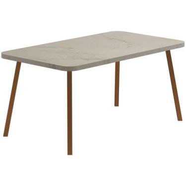 Imagem de Mesa De Jantar 6 Lug Retangular 1,6m Stellar Carraro Pet Ros - MÓVEIS 