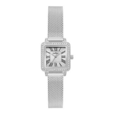 Imagem de Relógio Condor Co2035obi/4k Quadradinho Mesh Esteira Feminin Prateado Pedras-Feminino