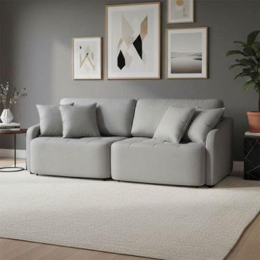 Imagem de Sofá 4 Lugares Retrátil Reclinável 220cm Breno Linho K01 - D Rossi - D