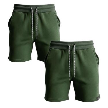 Imagem de Kit 2 Bermudas Masculina Moletom Short Dagg Algodão Lisa Com Bolsos-Masculino
