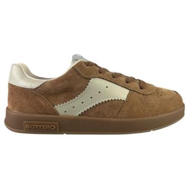 Imagem de Tênis Casual Feminino Bottero Sneakers Moda em Couro Cor:CastanhoTaman