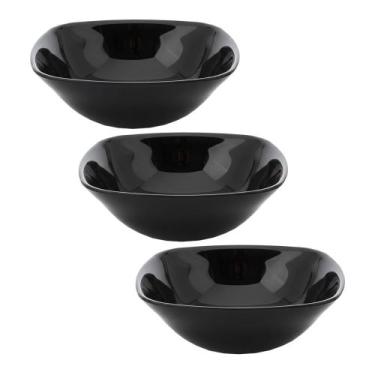 Imagem de Jogo 3 Bowl Preto de Vidro Opalino Mini Tigela Quadrada 13,5cm Sobreme