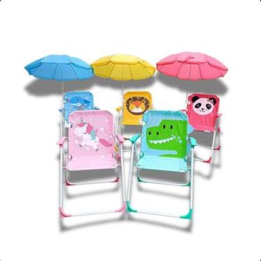 Imagem de Cadeira Infantil Praia Com Guarda Sol Menino Menina - MBFIT, MENINA
