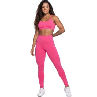 Imagem de Conjunto Top Alça Fina e Calça Suplex Bella Fiore Roupa Para Academia Treino Moda Fitne...