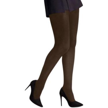 Imagem de Meia Calça Feminina Fio 40 Elastano Opaca Selene Cores, Marrom, P