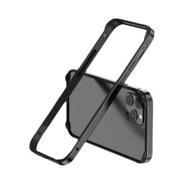 Imagem de Capa Dura De Alumínio Slim Com Bumper Metálico Para iPhone 15 14 13 11