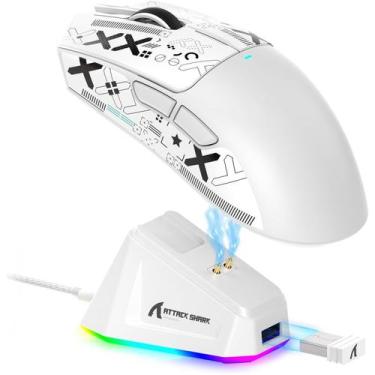 Imagem de ATTACK SHARK X11 Mouse sem fio leve 62g RGB conexão tri 2.4G USBC BT22