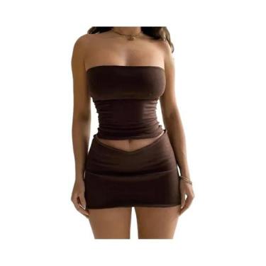 Imagem de Conjunto Feminino De Saia Mini E Top sem alça Dulzura Primavera 2025 P