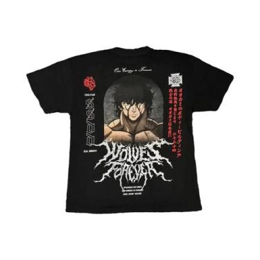 Imagem de Camiseta Gráfica Oversized Masculina Hanma Baki Premium Harajuku Goth 