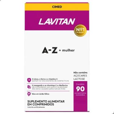 Imagem de Multi Vitaminas A-Z + Mulher 90 Comprimidos Lavitan, Natural