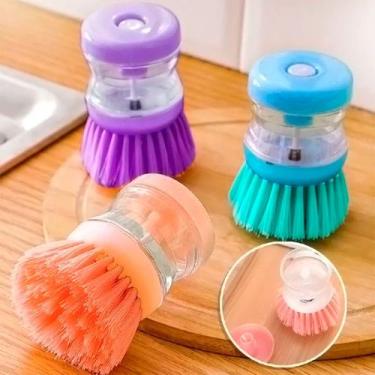 Imagem de Escova de Limpeza Lava Louça com Dispenser para Sabão Detergente - Cas