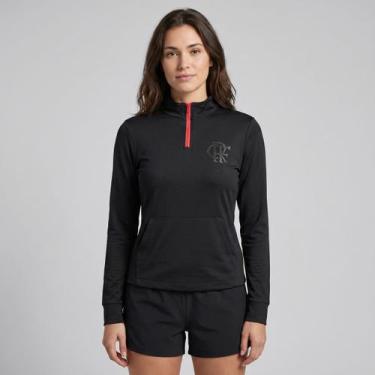 Imagem de Blusão Flamengo Tato Feminino Preto - Braziline, GG