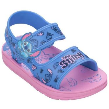 Imagem de Sandalia Infantil Menina Estampada Conforto Disney Stitch, Rosa, Azul,